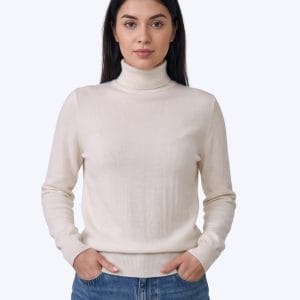 Cashmere Arctic Highneck Sweater Snow White