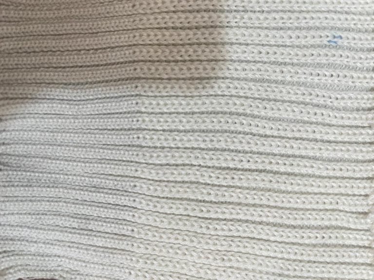 Cashmere cotton fabric swatch – Ivory Chunky Rib Knit – Castello Cashmere Industries
