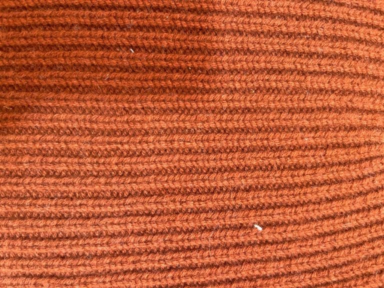 Cashmere cotton fabric swatch – Rust Rib Knit – Castello Cashmere Industries