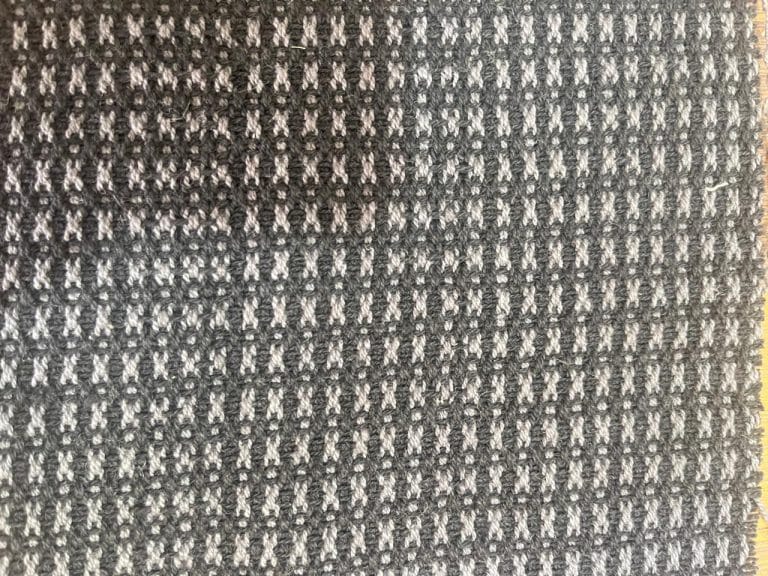 Cashmere cotton fabric swatch – Charcoal Cross Dobby Weave – Castello Cashmere Industries