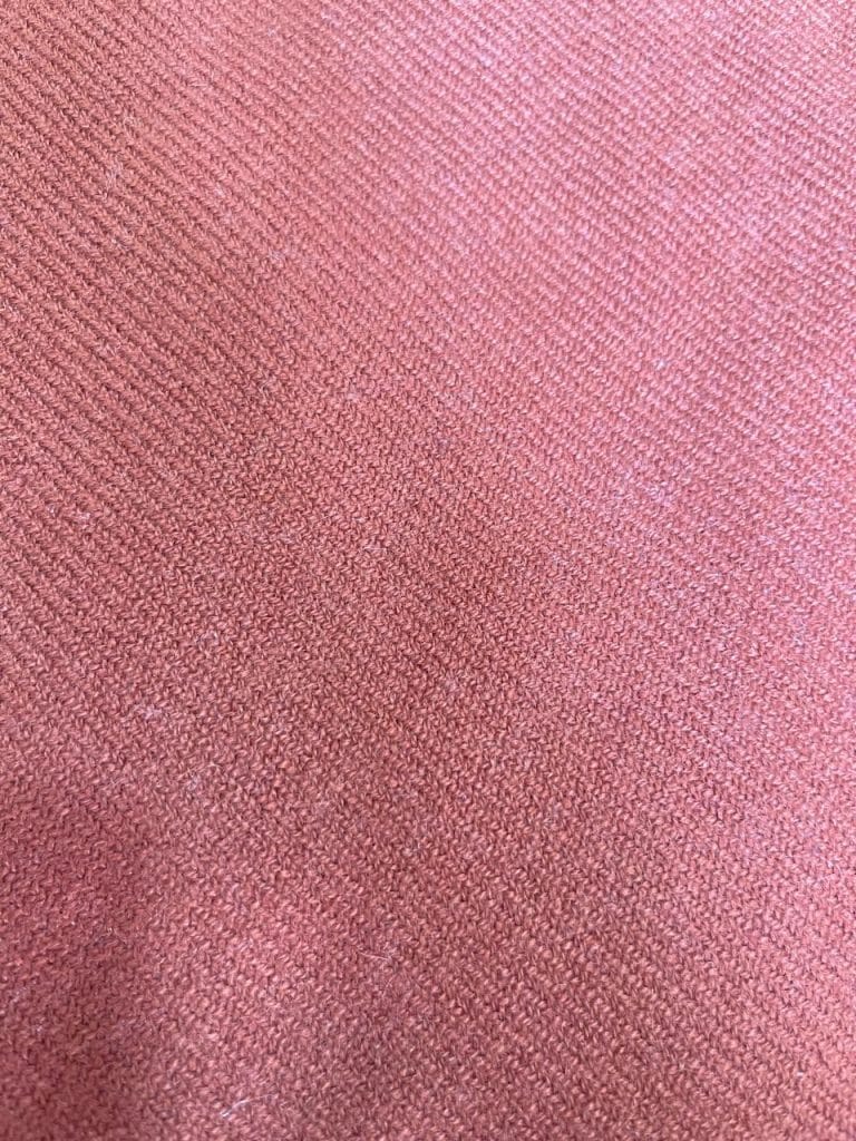 Cashmere cotton fabric swatch Terracotta Twill Weave – Castello Cashmere Industries