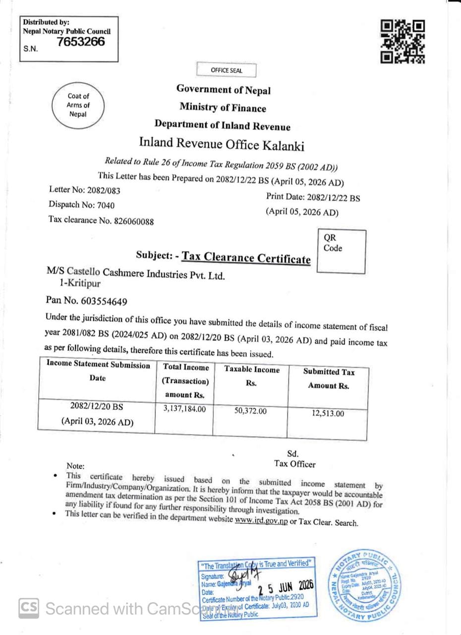 Tax Clearance Certificate